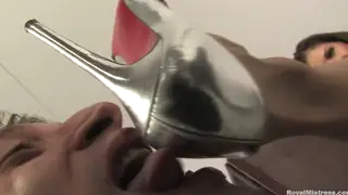 Dominant Mistress Commands Foot Worship in Bondage Session