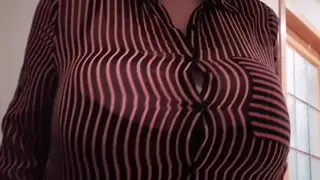 Busty Brunette Bounces in Lingerie While Riding