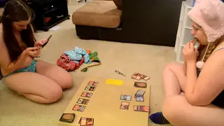 Blonde Lesbians Play Strip Game Until Curvy Climax