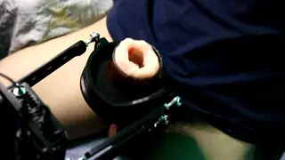 Latina Rides Sex Machine to Shaking Climax in Oil
