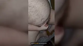 Hairy Bear Kneels for a POV Blowjob from His Chubby Partner