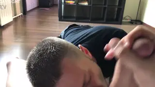 European Twink Sucks Muscular Coach in Gym