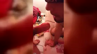 Amateur Guy Delivers a Rough Blowjob in Close Up