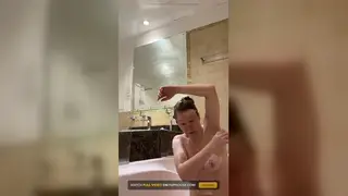 Blonde BBW Shaves Her Bush Smooth in the Bathroom