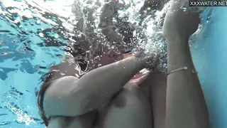 European Lesbians Lick and Tease Poolside Under the Sun