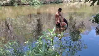Asian Teen Enjoys Outdoor Creampie After Sensual Bath