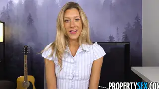 Blonde Real Estate Agent Services Her Boss on the Desk
