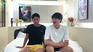 Japanese Hunk and Twink Share Erotic Oil Massage in Bathroom