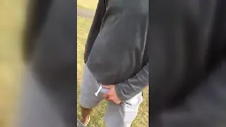 Muscular Jocks Bareback Outdoors in Public Bulge Tease