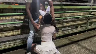 Petite Wife Fisted Outdoors in Cuckold Thrill