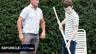 Muscular Bear Spanks And Breeds Twink Step-Grandson Raw