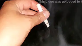 Stranger Lights Up Before Lesbian Pussy Licking Leads to Real Orgasm