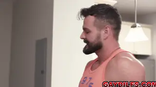 Hairy Bear Confronts Stepbrother's Lover Bareback