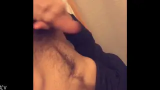 Hairy Teen Strokes Himself to a Sticky Finish