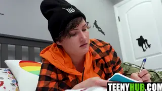 Petite Teen Gives a POV Blowjob to Her Stepdad