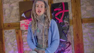 Inked European MILF Explores Her Body Modifications Solo
