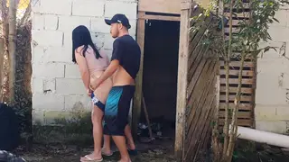 Latina MILF Enjoys Outdoor Threesome While Husband Is Away