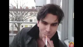 Muscular European Hunk Performs Solo Webcam Show Outdoors