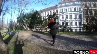 Redhead Takes Two Cocks in Holiday Orgy