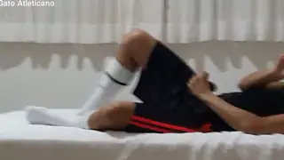 Twink Strokes Big Cock in Locker Room