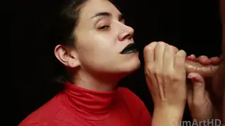 Clothed Woman Strokes Cock to Messy Oral Finish