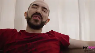 Hairy European Bear Takes POV Ride in Living Room