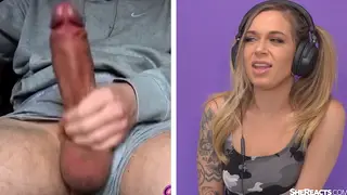 Blonde Teen Reacts to Big Dick with Handjob Finish