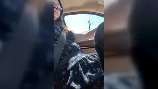 Brunette MILF Squirts Hard in a Parked Car