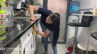 Curvy Latina Wife Pisses and Rims in the Kitchen