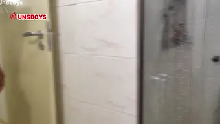 Muscular Latino Devours a Femboy in the Shower After Gym