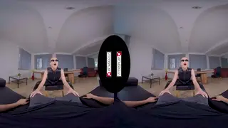 Blonde Cosplayer in Latex Enjoys VR POV Session