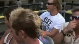 European Couple Strokes Together Outdoors