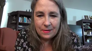 Hairy Mature MILF Gives a POV Handjob to Her Step-Nephew