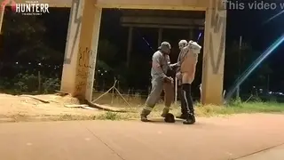 Uniformed Latino Sucks Cock POV After Pissing Outdoors