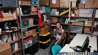 Caught Delinquent Takes Bareback Pounding While Stroking