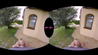 Busty Blonde Takes Double Penetration in VR Anal Threesome