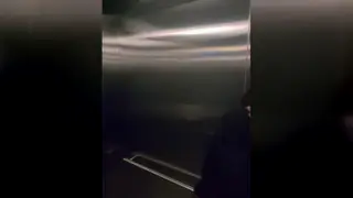 Busty Ebony Teen Swallows Stranger in Hotel Elevator