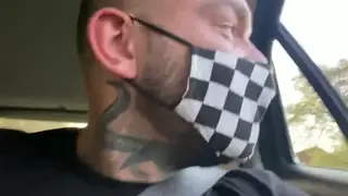Muscular European Driver Jerks Off Outdoors With Partner