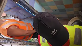 Latino Worker Deepthroats and Rims in Office Bathroom