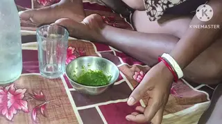Indian Wife in Skirt Takes Anal and Handjob
