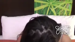 Brunette Teen Gives POV Blowjob During Casting Session