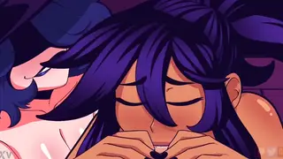 Busty Duo Share a Thick Cock in a Sloppy Threesome Blowjob