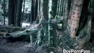 Vampire Hunts Twink in Woods for Outdoor Blowjob