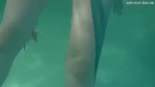 Petite Russian Mermaid Teases Wet Body in Lingerie Solo