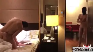 Muscular Japanese Men Overwhelm One Bottom in Bondage Gangbang