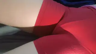 Latina Teen Teases in Red Shorts at the Gym