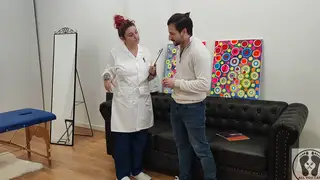 Busty BBW Nurse Gives Handjob and Blowjob in Hospital