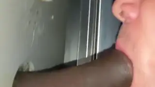 Femboy Services BBC Through Gloryhole for Stranger