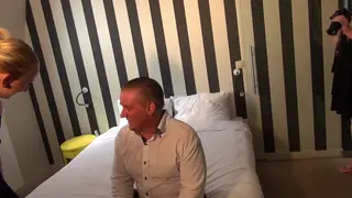 Blonde European Performs Oral and Pussy Licking Backstage