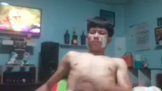 Asian Twink Strokes His Cock Live on Webcam